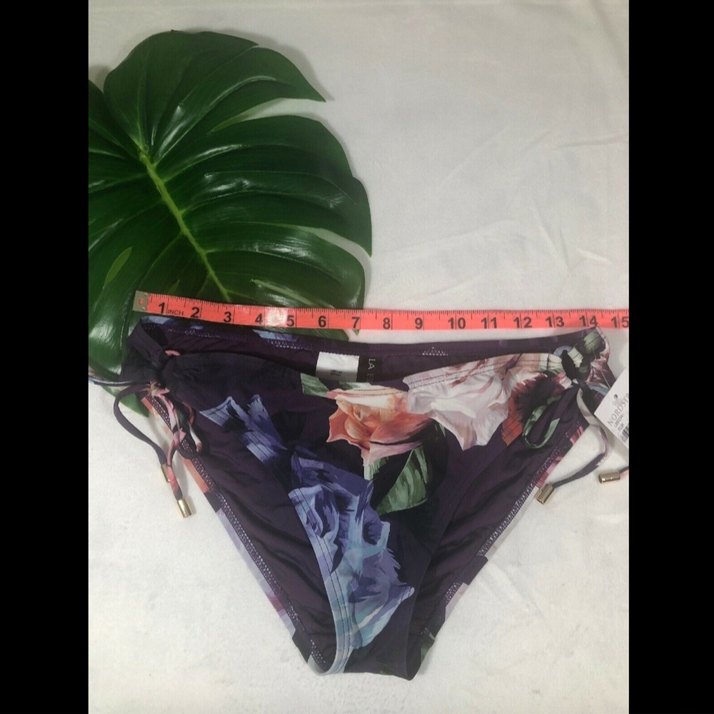 NEW La Blanca Roses Side Tie Floral Hipster Bikini Bottom SZ 8 - Picture 7 of 8